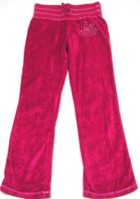 Růžové sametové kalhoty s nápisem zn. Sophie 