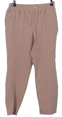 Dámské růžové proužkované volné kalhoty zn. Primark 