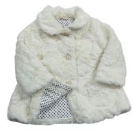 Smetanový chlupatý kabát s límečkem zn. John Lewis