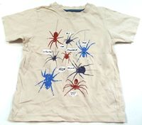 Světlebéžové tričko s pavoučky zn. M&Co