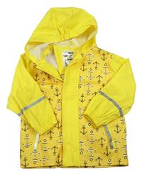 Žlutá nepromokavá bunda s kotvami a kapucí zn. Lupilu