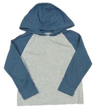 Šedo-modré triko s kapucí zn. Miniclub