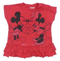 Malinové tričko Minnie & Mickey mouse zn. Disney 