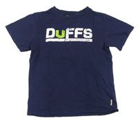 Tmavomodré tričko s nápisem zn. Duffs 