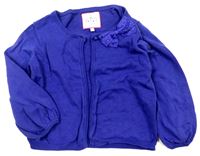 Tmavofialový propínací krátký svetr s mašličkou zn. Debenhams