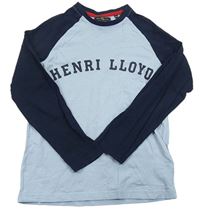 Světlemodro-tmavomodré triko s nápisem zn. Henri Lloyd