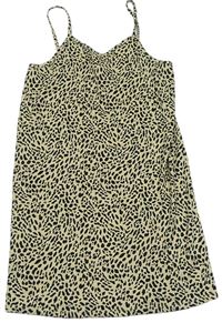 Krémovo-černé šaty s leopardím vzorem zn. Primark