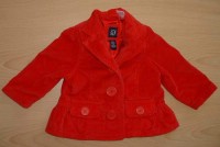 Červený sametový riflový kabátek s podšívkou zn. GAP