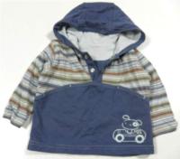Modro-pruhované triko s kapucí zn. Mothercare