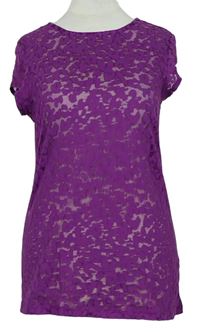 Dámské purpurové vzorované tričko zn. F&F