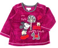 Růžové sametové triko s Mickeym zn. Disney 