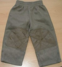 Khaki fleecovo-šusťákové kalhoty