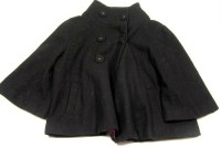 Černý vlněný oteplený kabátek s 3/4 rukávy zn. New look