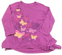 Fialové triko s motýlky zn. St. Bernard 