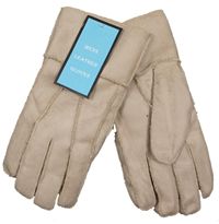 Nové - Pánské béžové kožené rukavice 