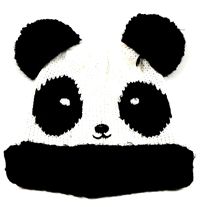 Černo-bílá pletená čepice - panda zn. M&S, 3-6 let