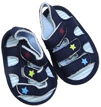 Tmavomodré capáčky sandálky s hvězdami  vel 17 