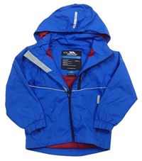 Cobaltově modrá šusťáková outdoorová jarní bunda s odepínací kapucí zn. TRESPASS