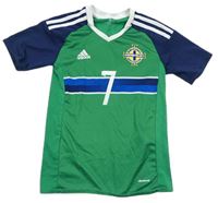 Zeleno-tmavomodrý funkční fotbalový dres - Severní Irsko zn. Adidas