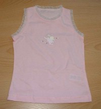 Růžové tričko s obrázkem a volánky zn. Mini Mode