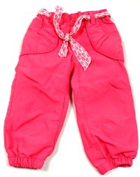 Růžové plátěné oteplené cuff kalhoty zn. Early Days