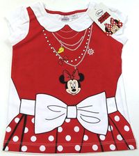 Nové - Bílo-červené tričko s Minnie zn. Disney 