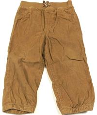 Hnědé manžestrové oteplené kalhoty zn. F&F