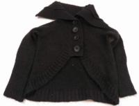 Černý propínací svetr s kapucí zn. Marks&Spencer