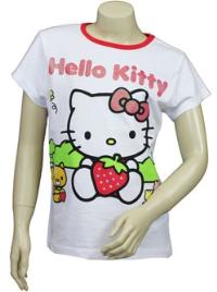 Outlet - Bílo-červené tričko s Kitty zn. Sanrio