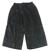Černé třpytivé plisované culottes kalhoty zn. F&F