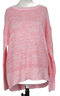 Dámský růžový melírovaný volný svetr zn. New Look 