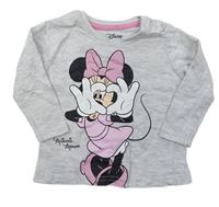 Světlešedé triko s Minnie zn. Disney