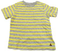 Šedo-žluté pruhované tričko s medvídkem zn. GAP