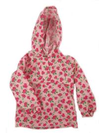 Outlet - Růžová šusťáková bundička s kapucí a kytičkami zn. Mothercare