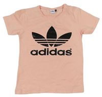 Broskvové tričko s logem zn. Adidas