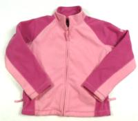 Světlerůžovo-růžová fleecová outdoorová bunda 