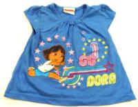 Modré tričko s Dorou zn. Nickelodeon 