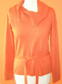 Dámský oranžový svetr s límcem zn. Bhs