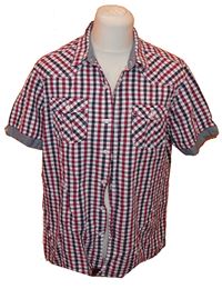 Pánská červeno-modro-bílá kostkovaná košile zn. F&F