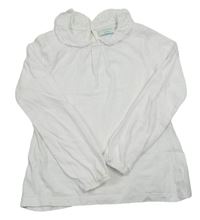 Bílé triko s perforovaným límcem zn. Dunnes