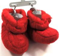 Nové - Červené pletené zateplené bačkorky zn. St. Bernard 
