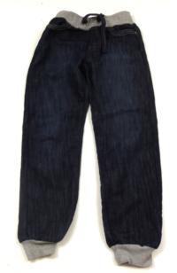 Tmavomodro-šedé riflové cuff kalhoty zn. Store twenty one