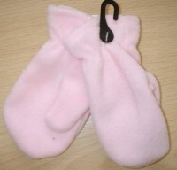 Růžové fleecové rukavičky - nové