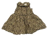 Pískové lehké šaty s leopardím vzorem zn. Next