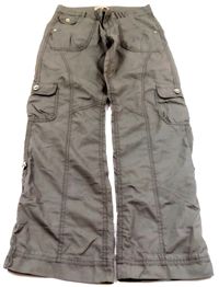 Šedobéžové plátěné roll-up kalhoty zn. Marks&Spencer