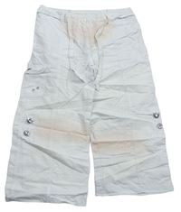 Bílé plátěné roll-up kalhoty s páskem zn. Yd.