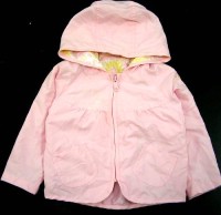 Růžová šusťáková jarní bundička s kapucí zn. Mothercare