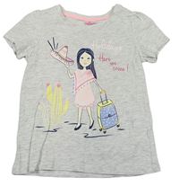 Světlešedé tričko s dívkou zn. So cute