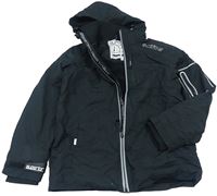 Černá šusťáková pod/zimní bunda s kapucí zn. M&S