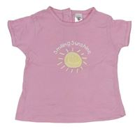 Růžové tričko se sluníčkem a nápisem zn. C&A